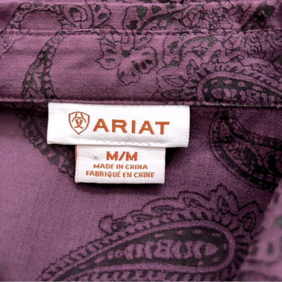 Ariat Western Long Sleeve Button Down Paisley Shirt - Picture 3 of 8